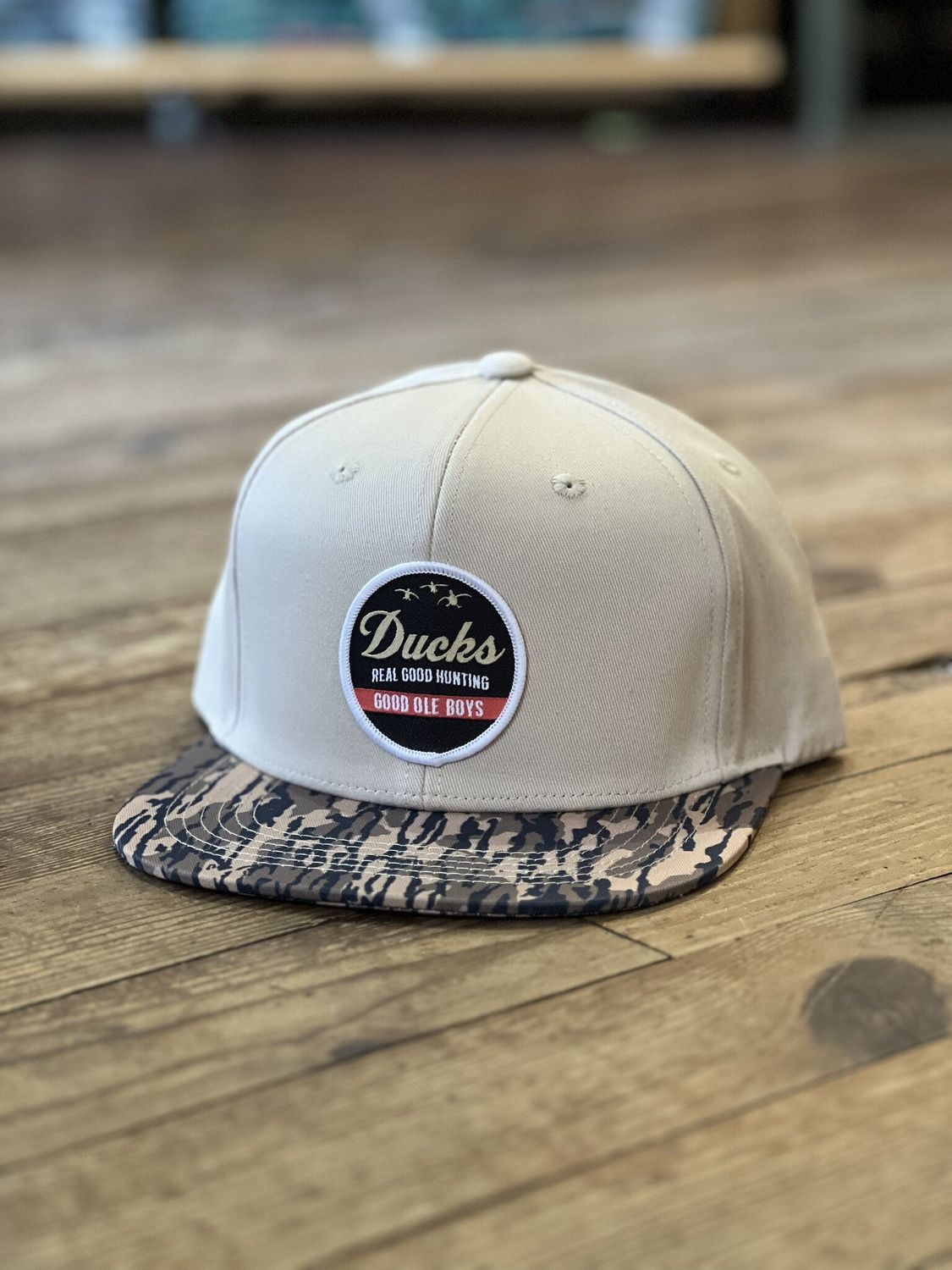 GOB Ducks Real Good Hunt Woven Patch Hat Beige/Bottomland