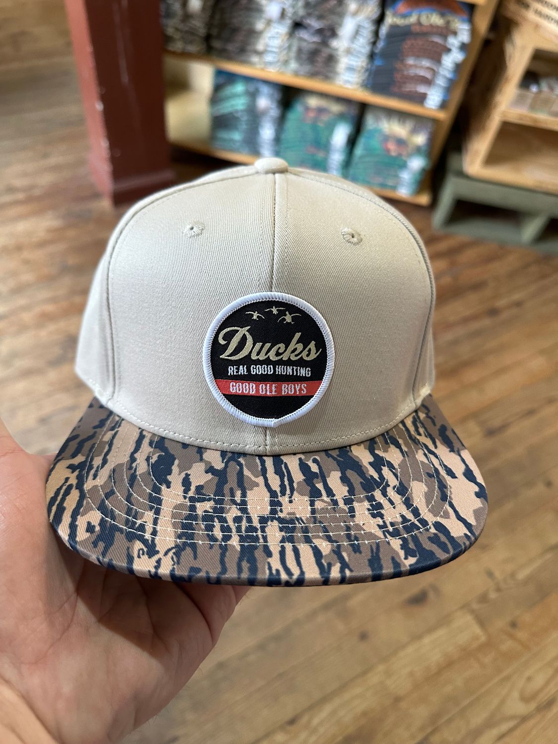 GOB Ducks Real Good Hunt Woven Patch Hat Beige/Bottomland