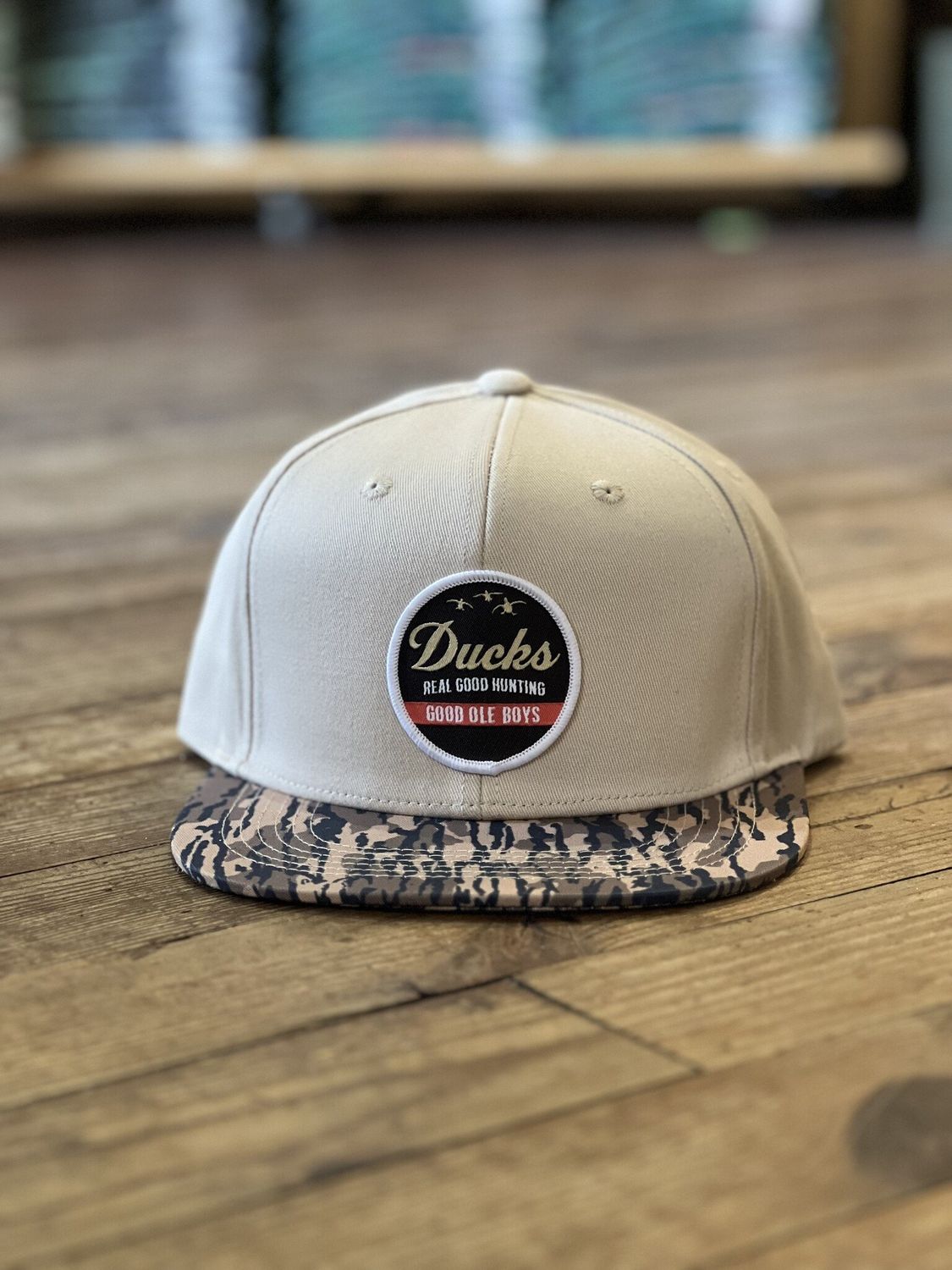 GOB Ducks Real Good Hunt Woven Patch Hat Beige/Bottomland