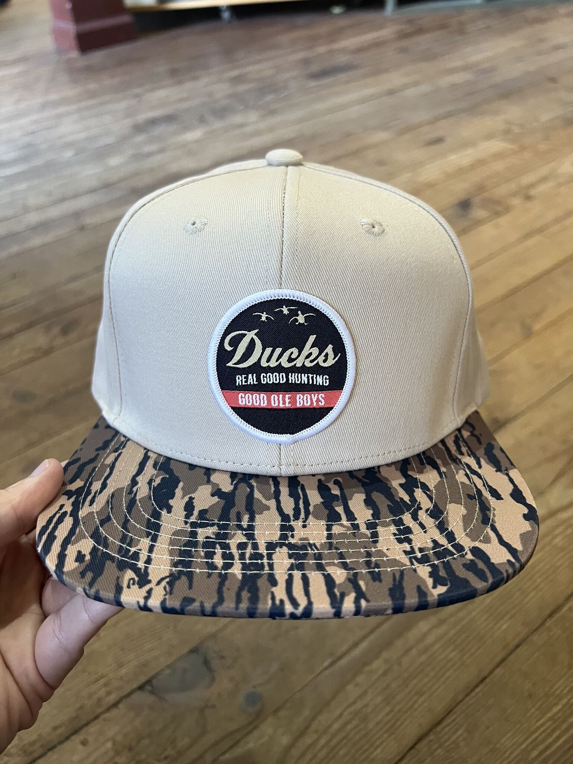 GOB Ducks Real Good Hunt Woven Patch Hat Beige/Bottomland