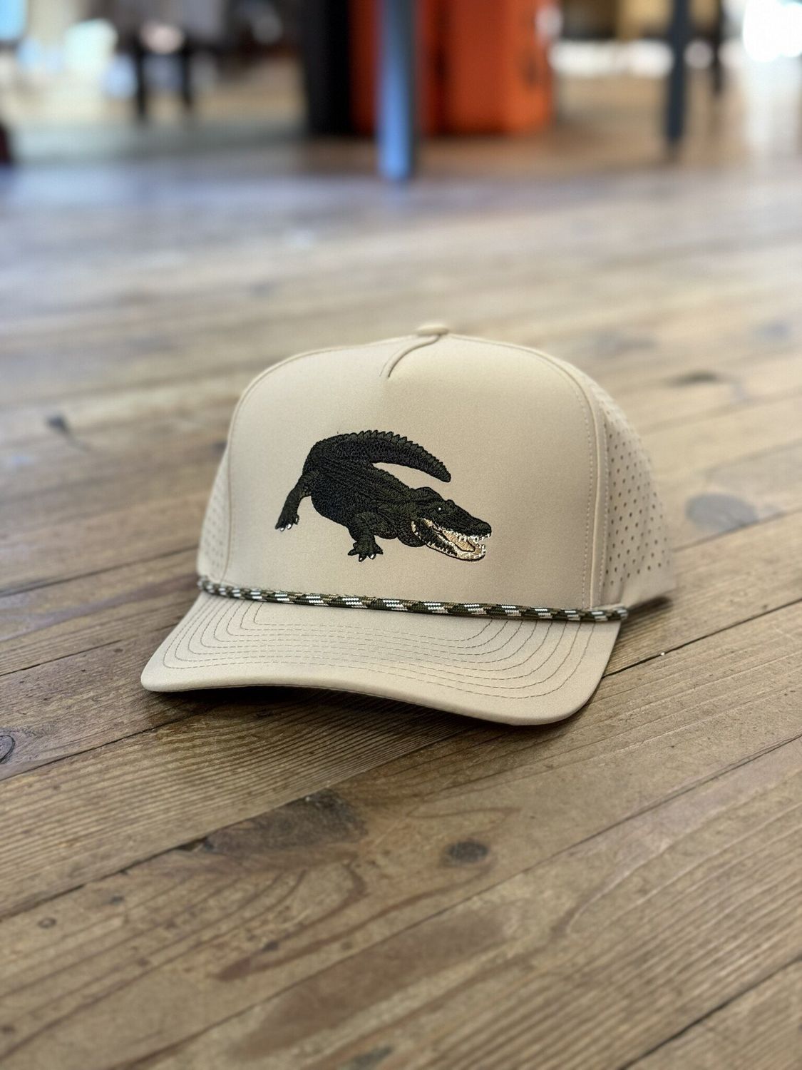 Local Boy See Ya Later Perforated Rope Hat Light Khaki