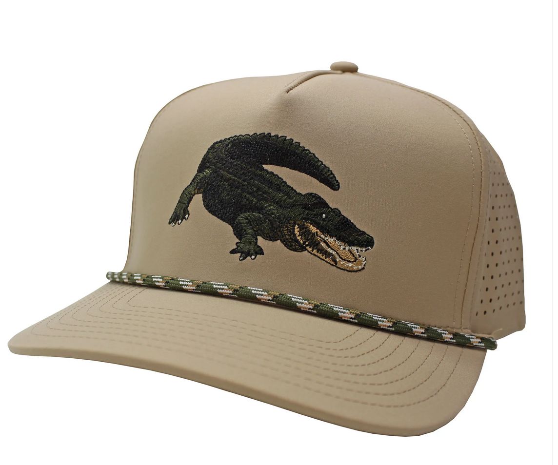 Local Boy See Ya Later Perforated Rope Hat Light Khaki