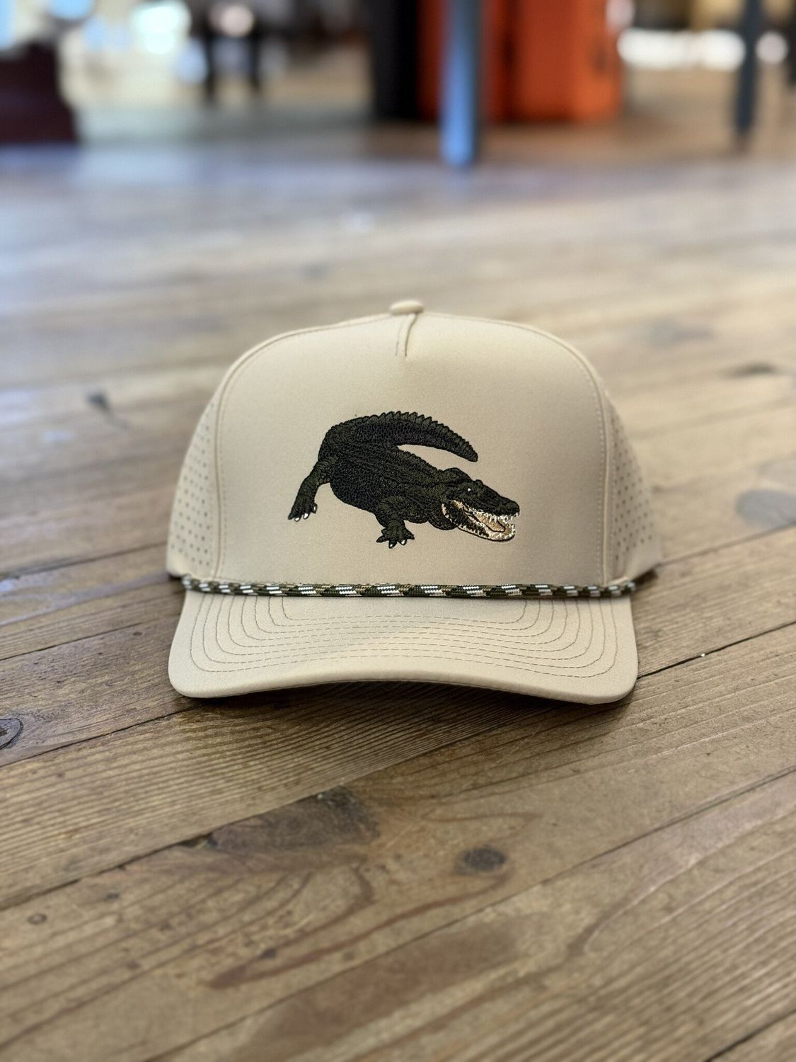 Local Boy See Ya Later Perforated Rope Hat Light Khaki