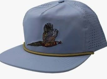 Local Boy Pheasant Flight Perforated Flat Brim Hat Stone Blue