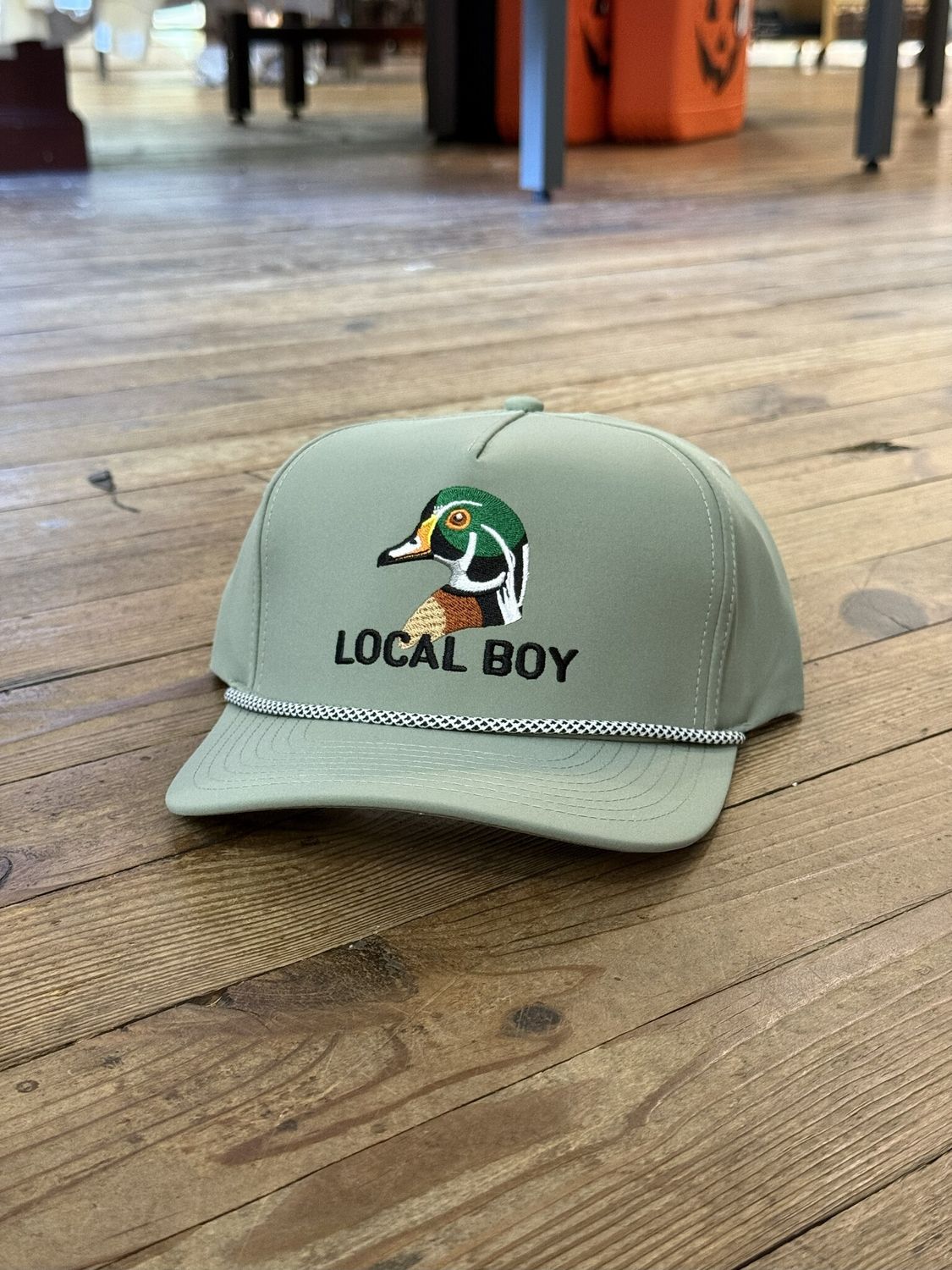 Local Boy Wood Duck High Crown Rope Hat Loden/White