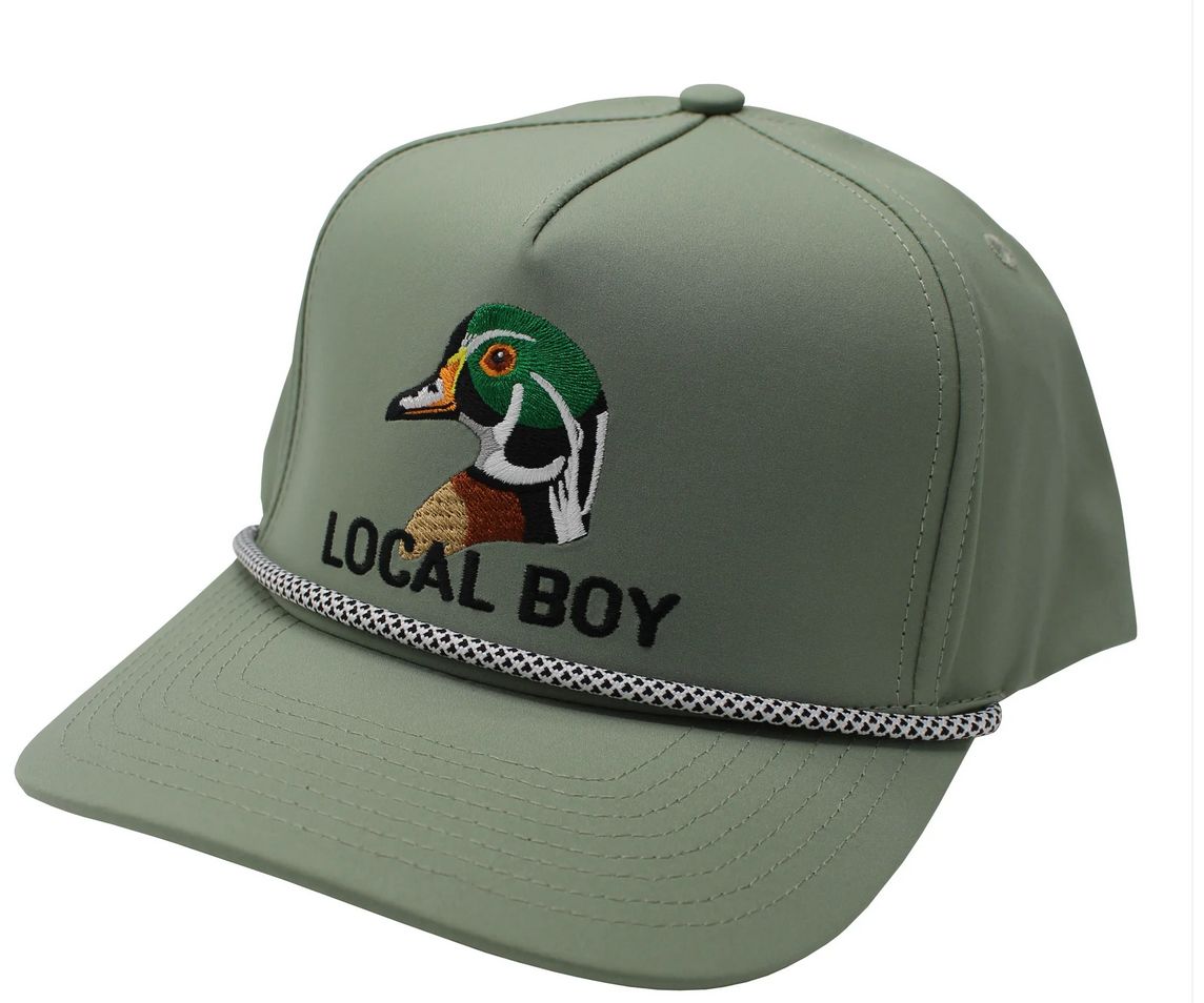 Local Boy Wood Duck High Crown Rope Hat Loden/White