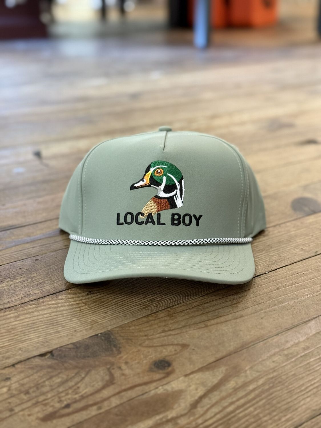 Local Boy Wood Duck High Crown Rope Hat Loden/White