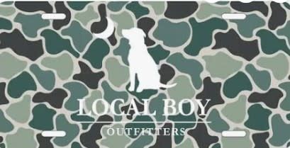 Local Boy License Plate Ravine Camo