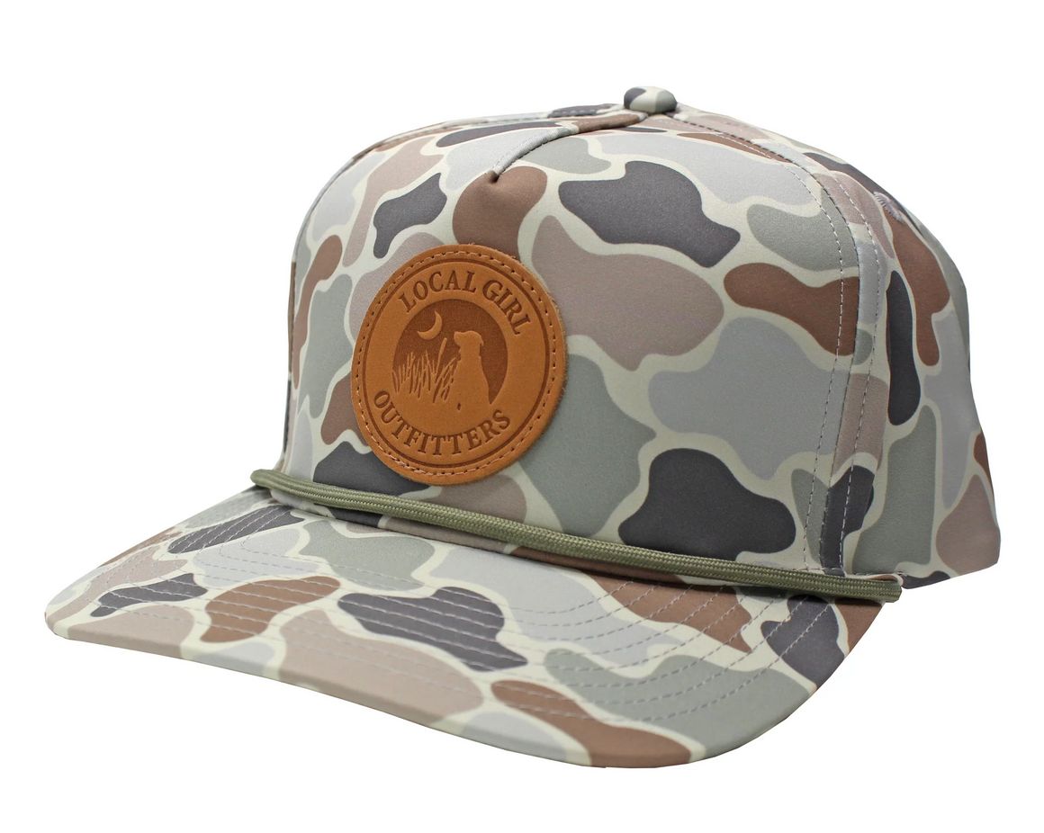 Local Girl Leather Patch Rope Hat Forest Camo Flora