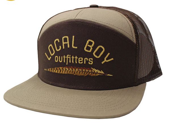 Local Boy Pheasant Feather 7 Panel Hat Light Brown