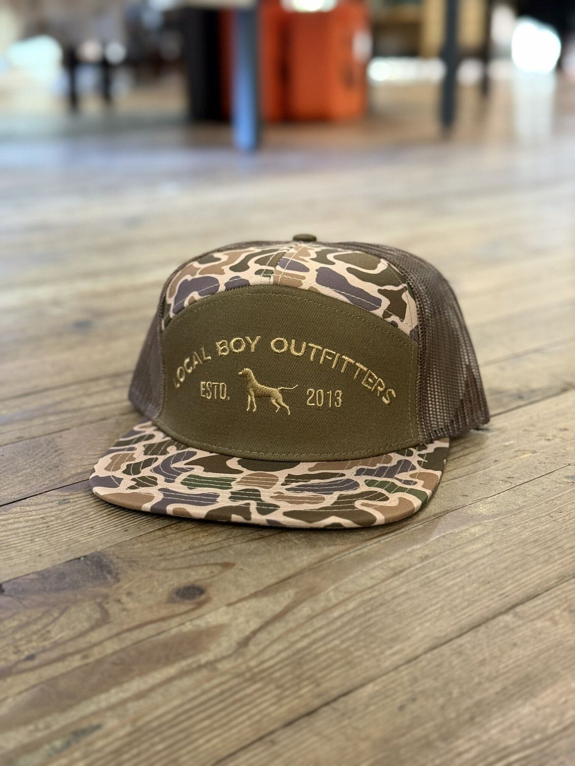 Local Boy Steady Gaze 7 Panel Hat Old School Camo/Brown