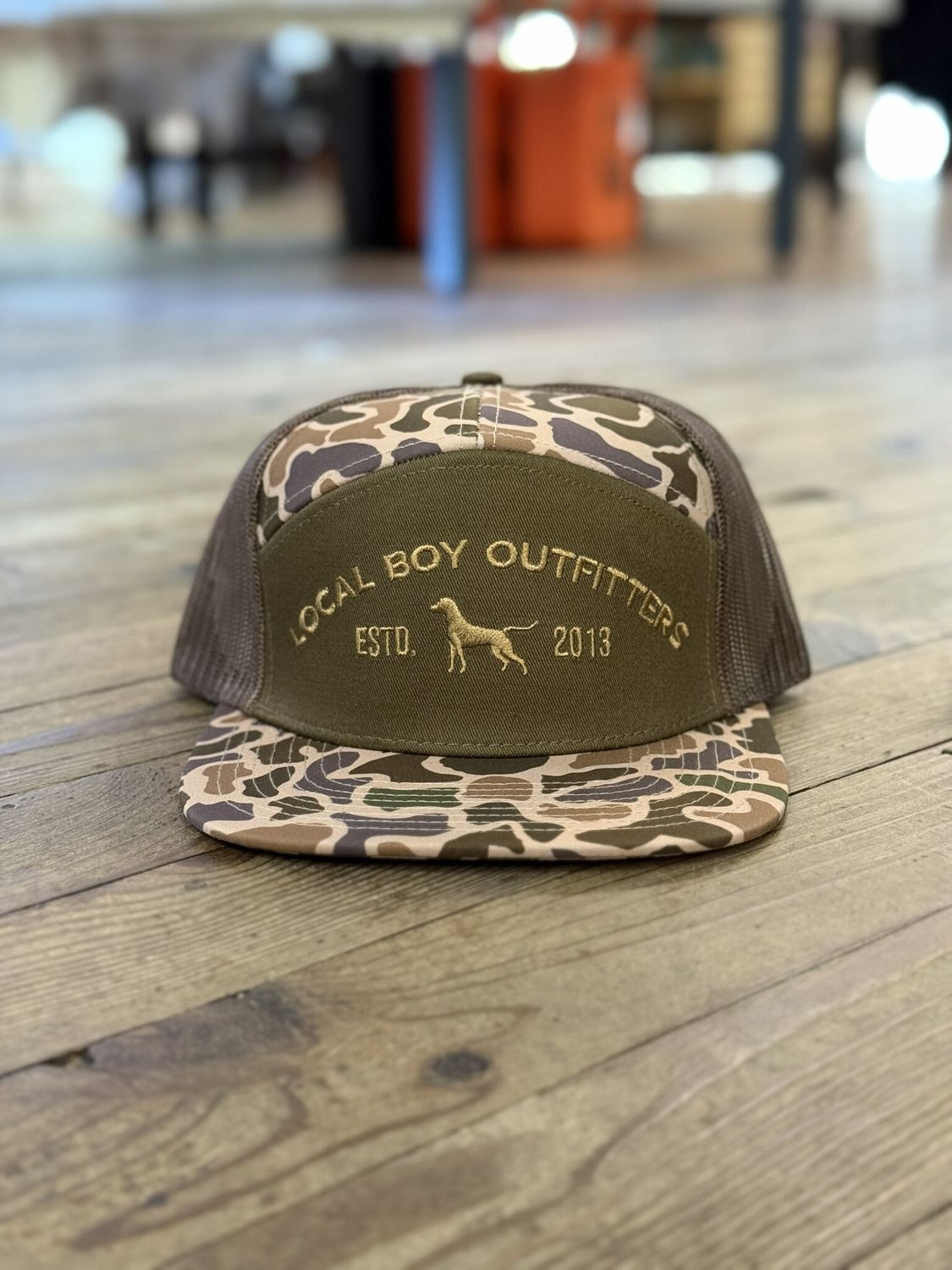 Local Boy Steady Gaze 7 Panel Hat Old School Camo/Brown