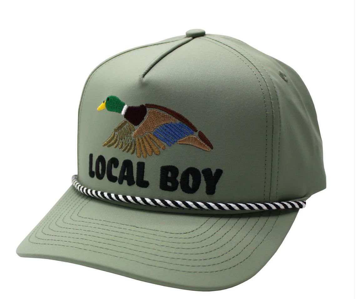 Local Boy Wild Duck High Crown Rope Hat Loden/White