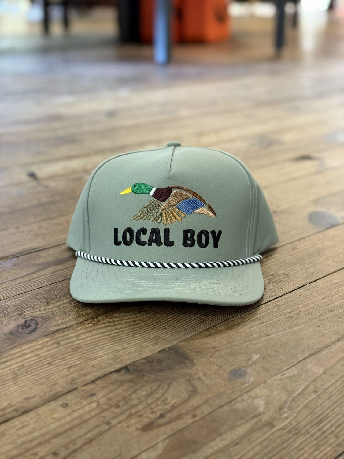 Local Boy Wild Duck High Crown Rope Hat Loden/White