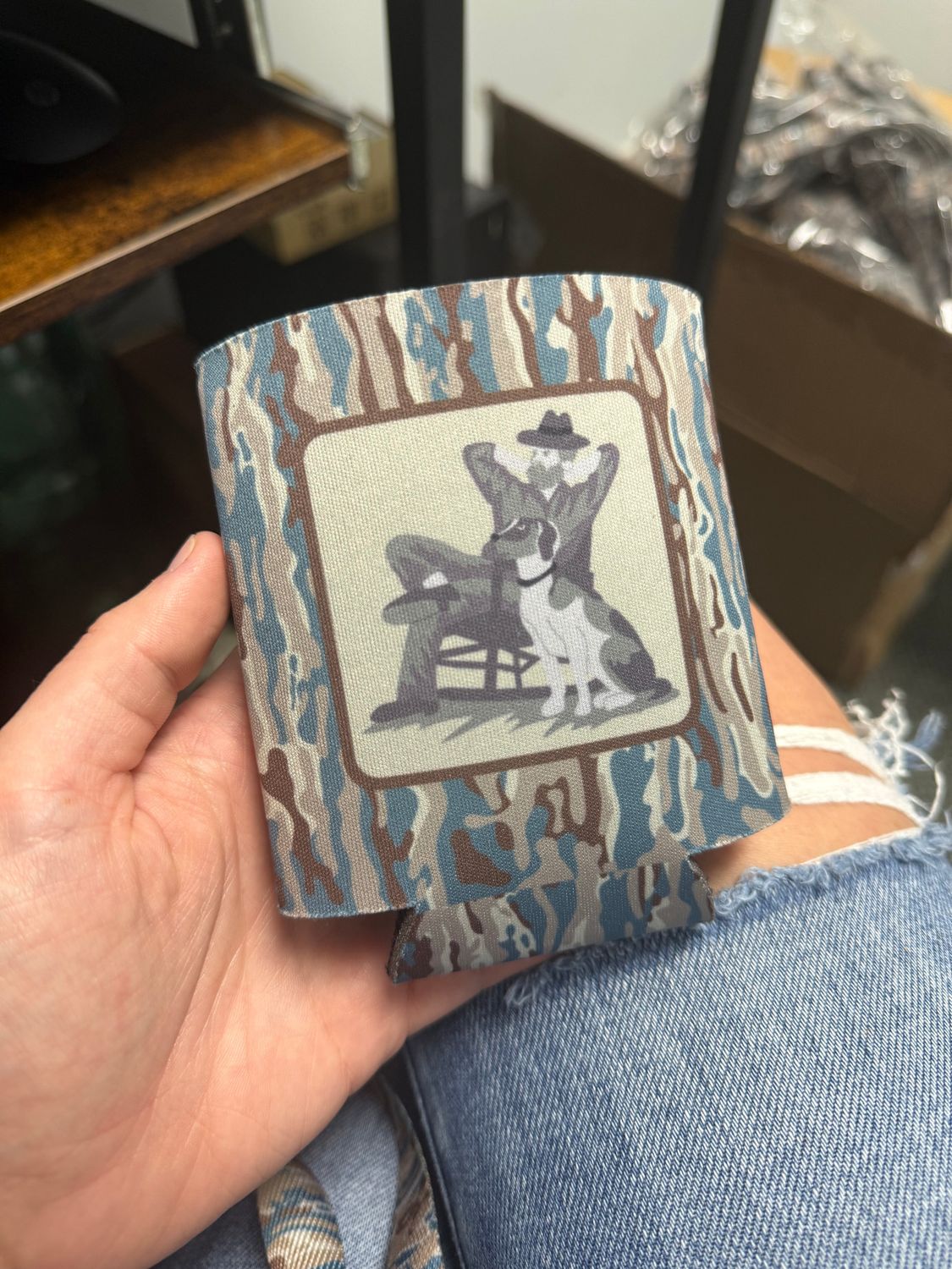 EO x PGS Blue Ranch Camo Can Cooler