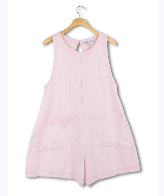 Simply Southern Washed Rose Pocket Romper