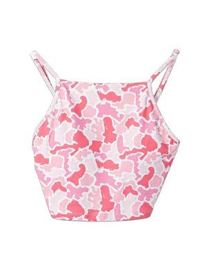 Simply Southern Pink Camo Square Neck Sports Bra