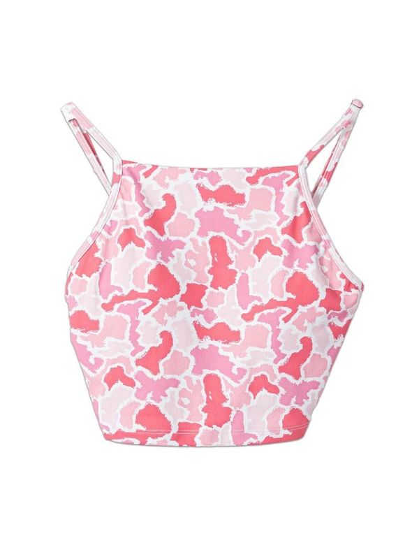 Simply Southern Pink Camo Square Neck Sports Bra