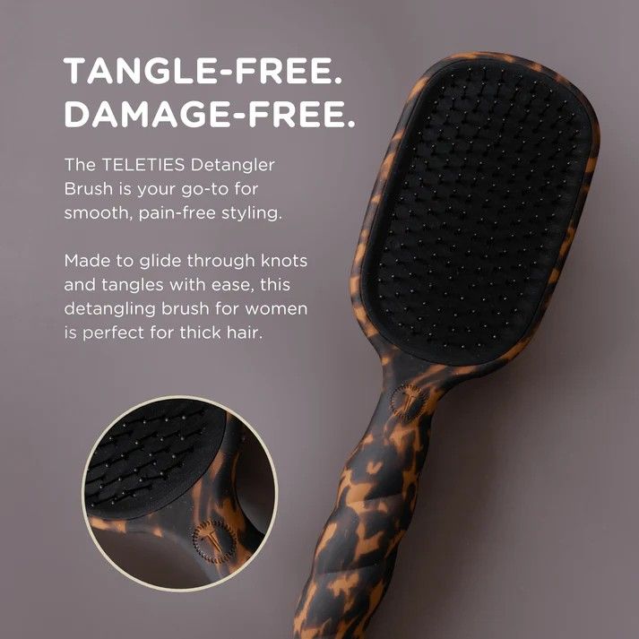 Detangler Hair Brush for Thick Hair – Tortoise - Full Size