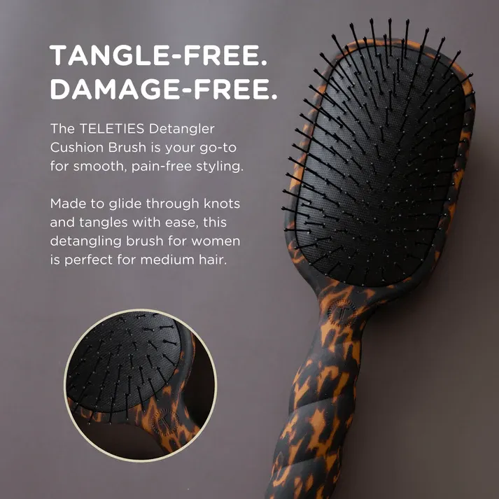 Detangler Hair Brush for Medium Hair – Tortoise - Full Size