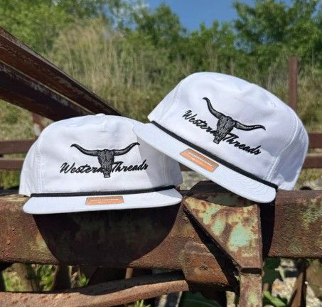 WT Bull N Horns White Rope Hat