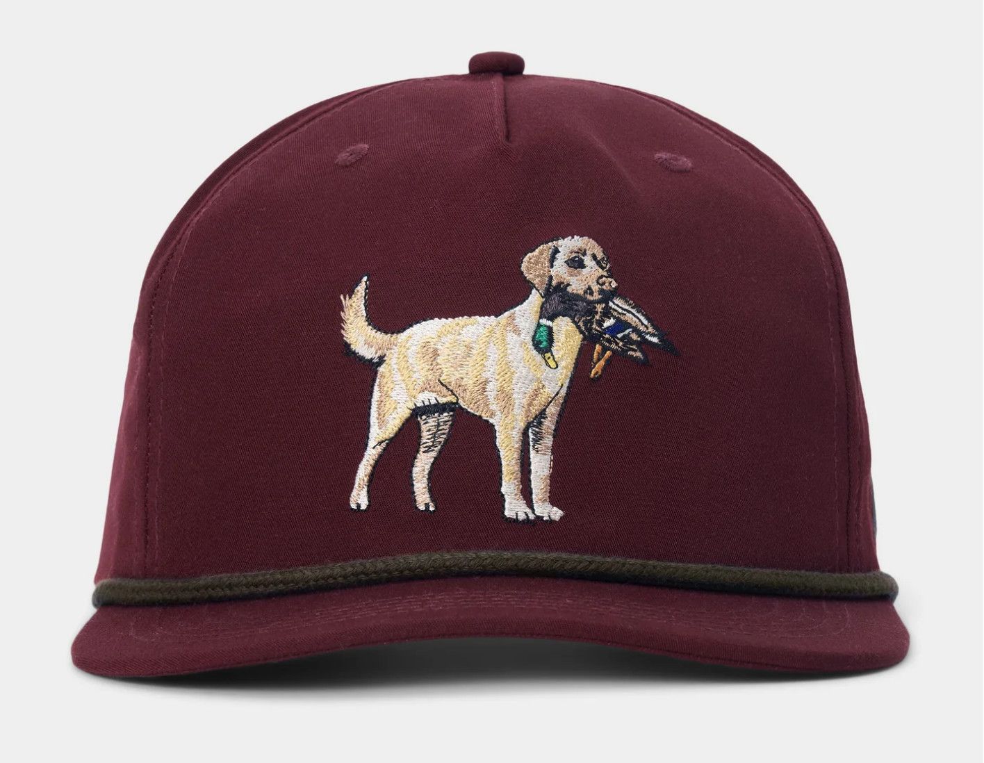 Duck Camp Grandpa Yellow Lab Hat Carmine