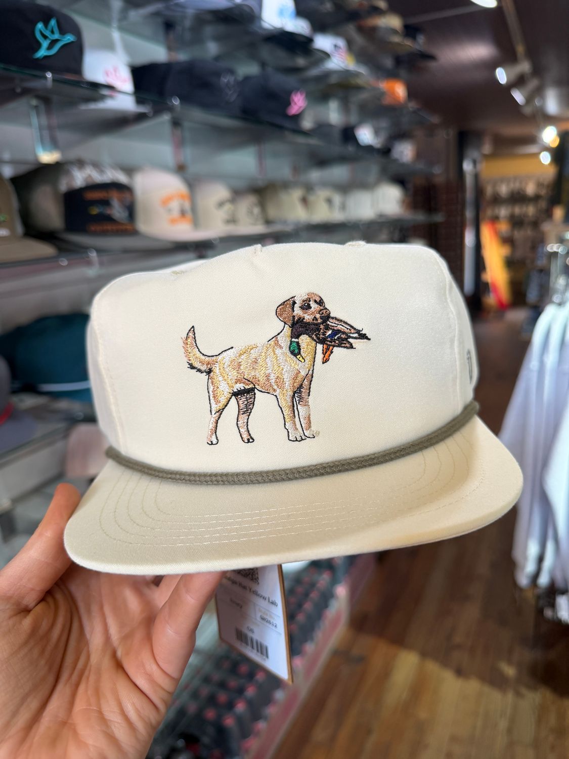 Duck Camp Grandpa Yellow Lab Hat Ivory