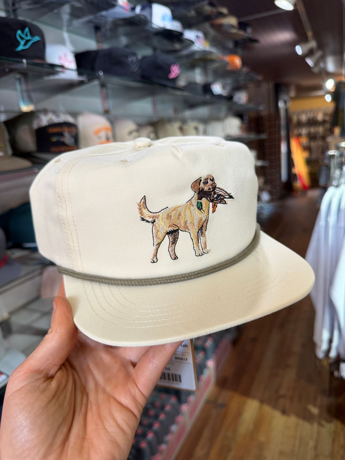 Duck Camp Grandpa Yellow Lab Hat Ivory