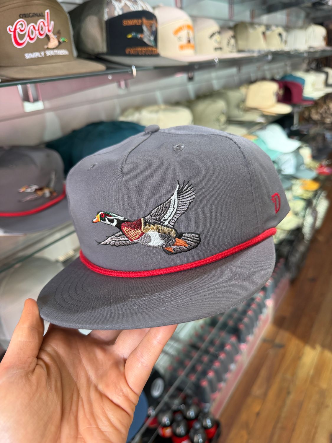 Duck Camp Grandpa Wood Duck Hat Charcoal