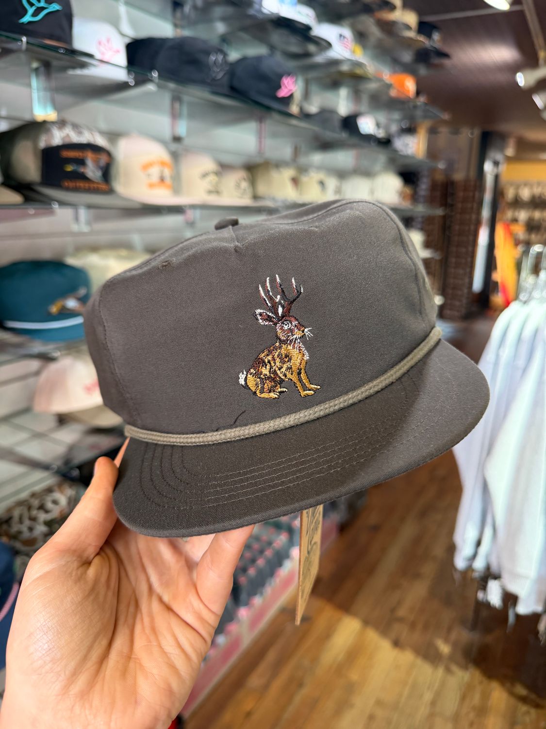 Duck Camp Grandpa Jackalope Hat Raven