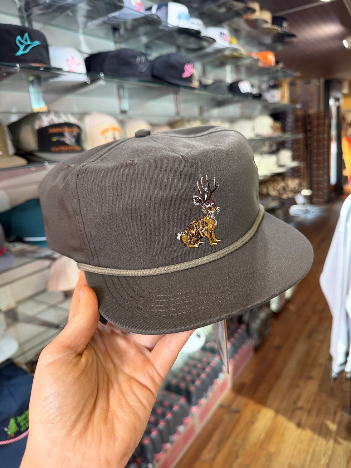 Duck Camp Grandpa Jackalope Hat Raven