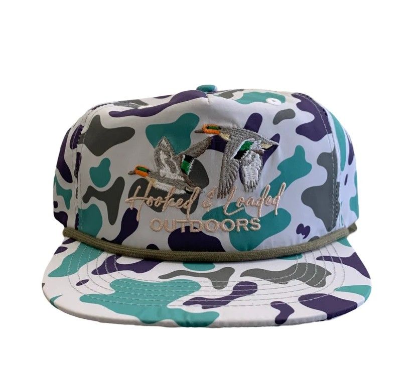 Greenwing White Old School Rope Snapback Hat