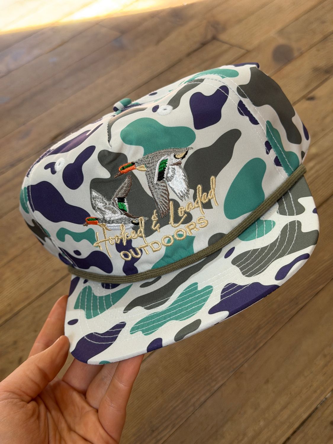 Greenwing White Old School Rope Snapback Hat