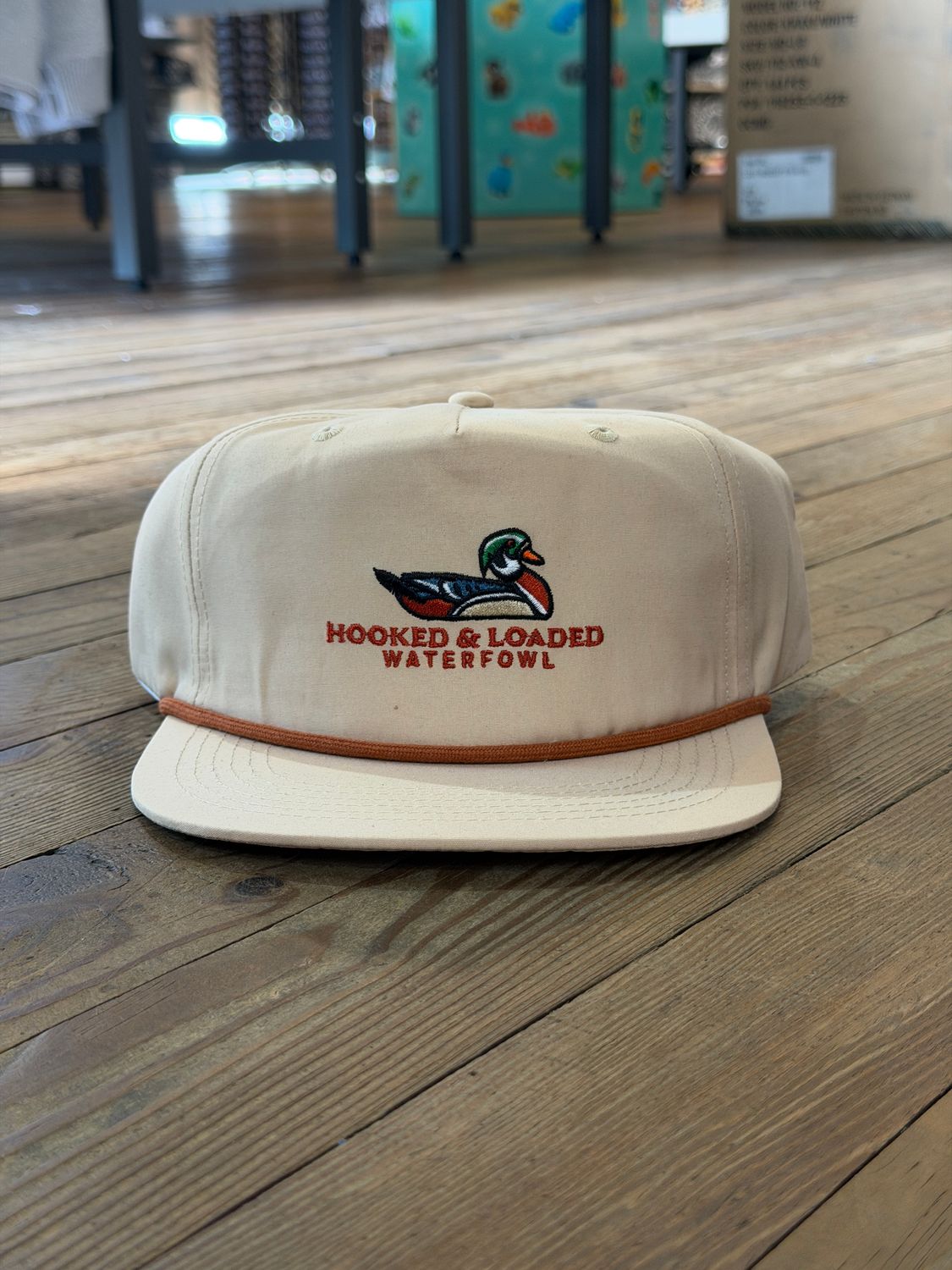 Woodie Waterfowl Khaki/Rust Rope Hat