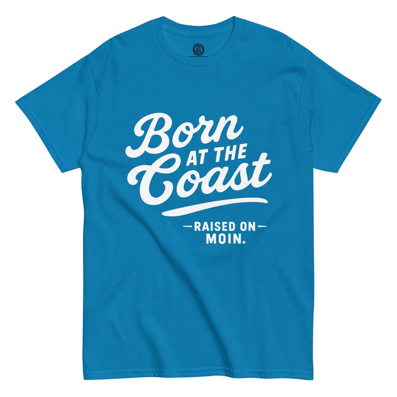 Born at the coast - weisser Print (Unisex T-Shirt)