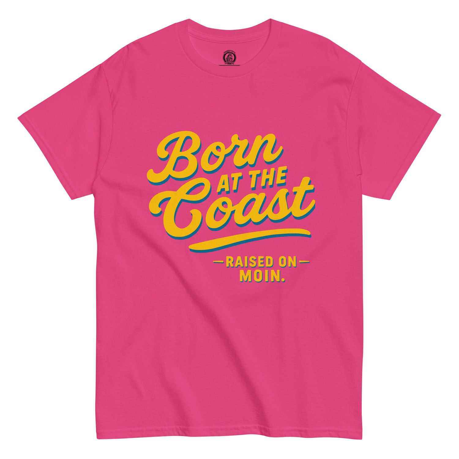 Born at the coast - gelber Print (Unisex T-Shirt)