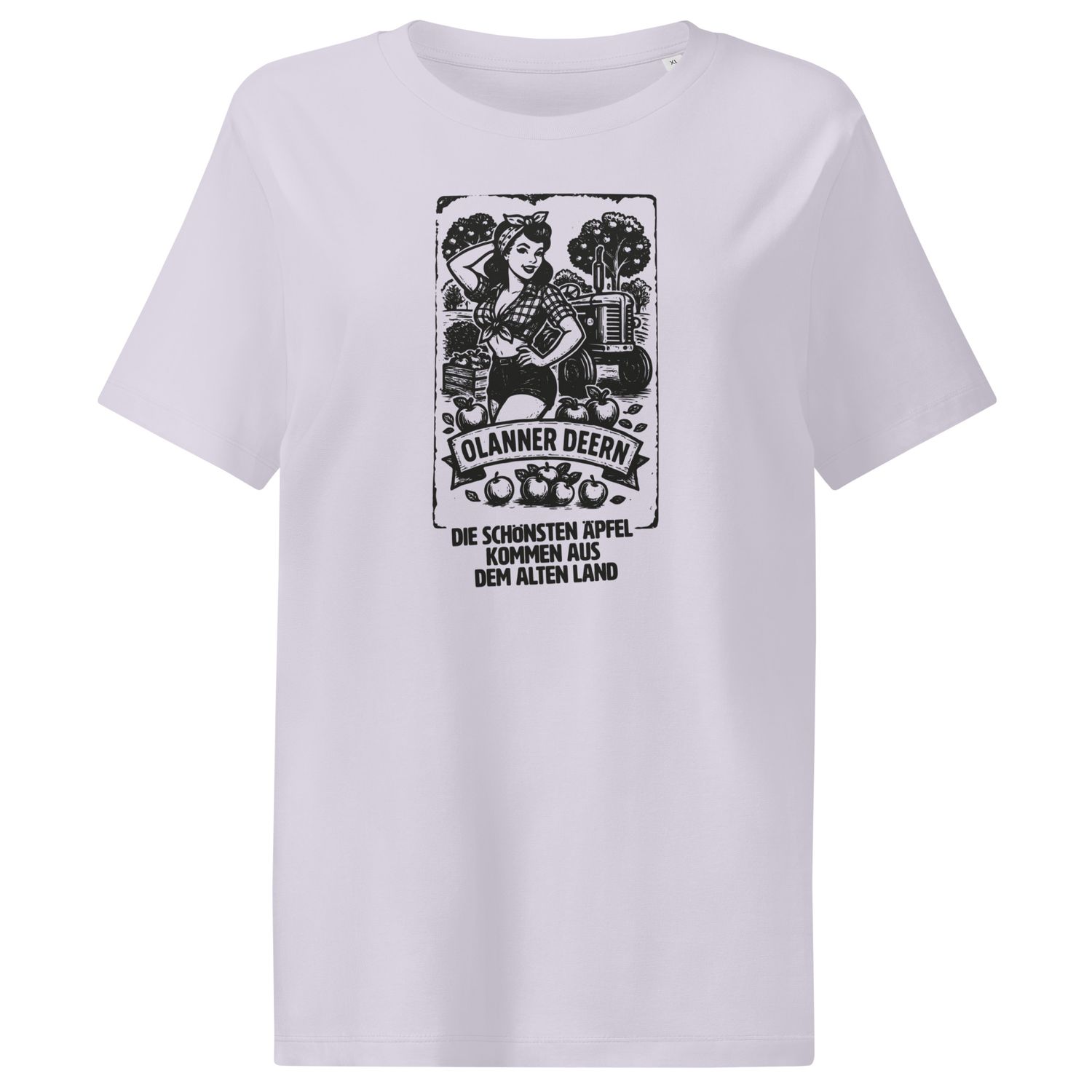 Ollanner Deern (Bio-T-Shirt mit Rippkragen für Damen)