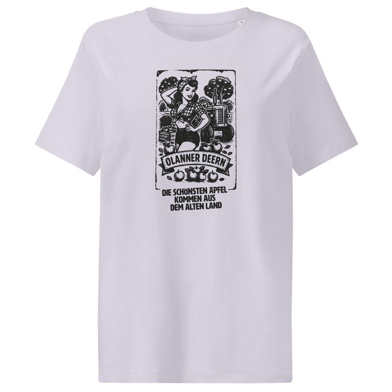 Ollanner Deern (Bio-T-Shirt mit Rippkragen für Damen)