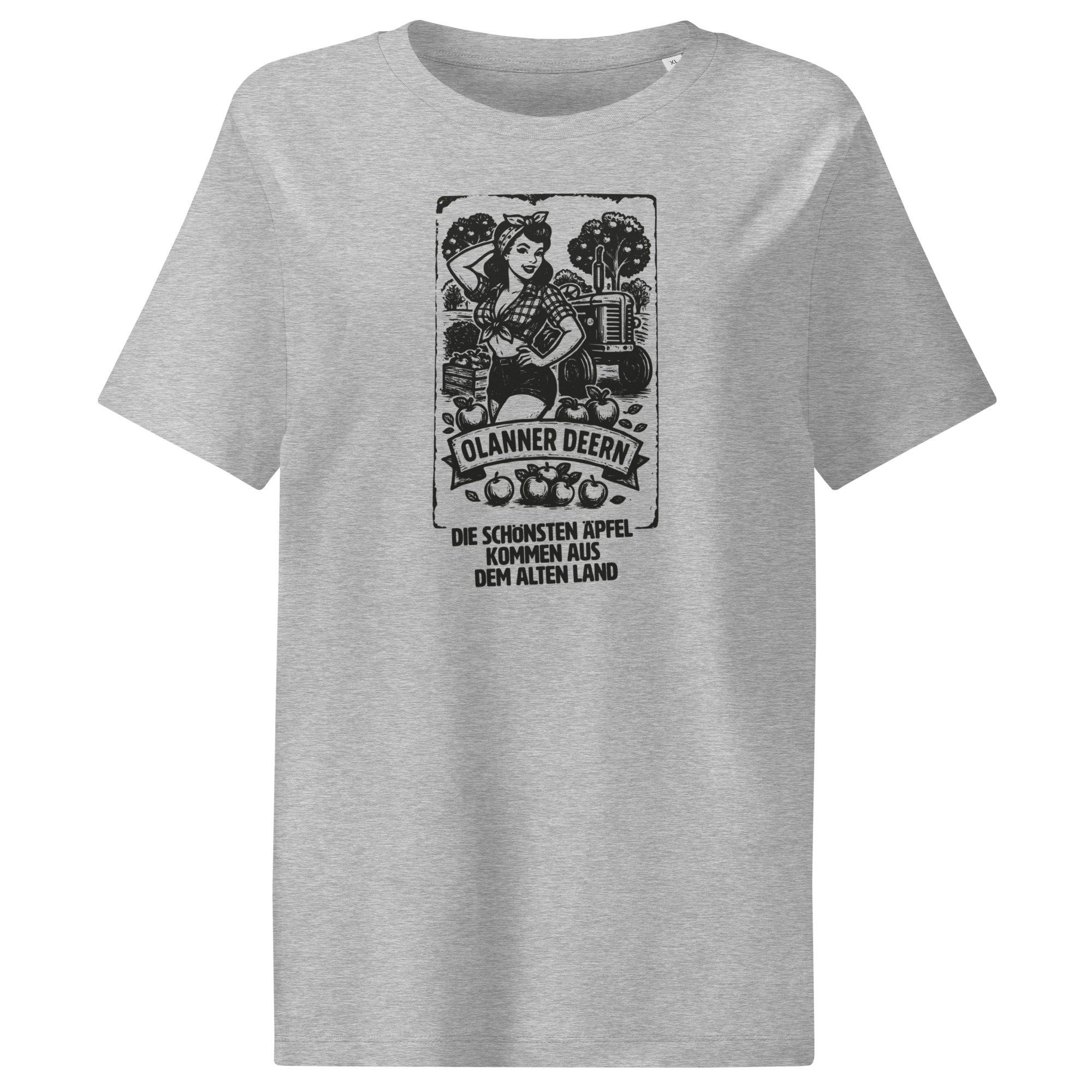 Ollanner Deern (Bio-T-Shirt mit Rippkragen für Damen)