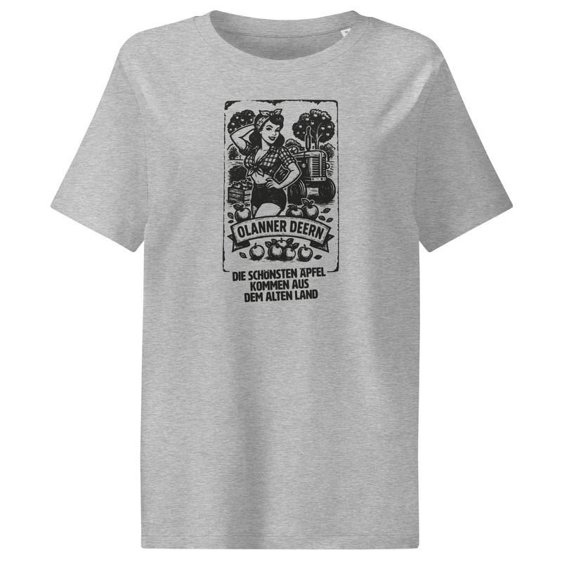 Ollanner Deern (Bio-T-Shirt mit Rippkragen für Damen)