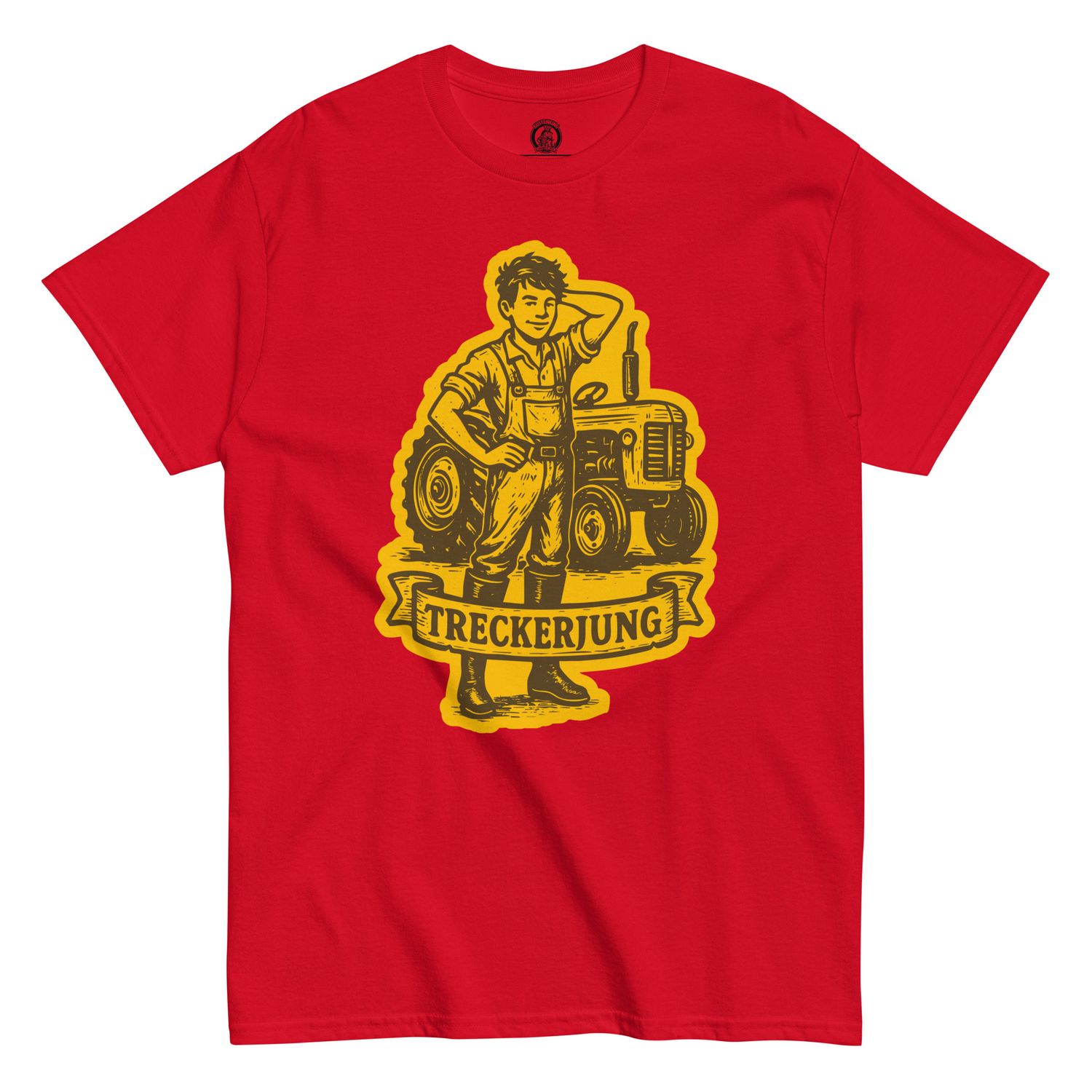 Treckerjung - Print in gelb-braun (Unisex T-Shirt)