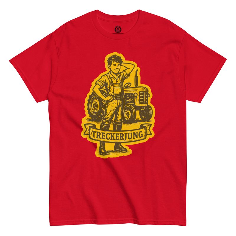 Treckerjung - Print in gelb-braun (Unisex T-Shirt)