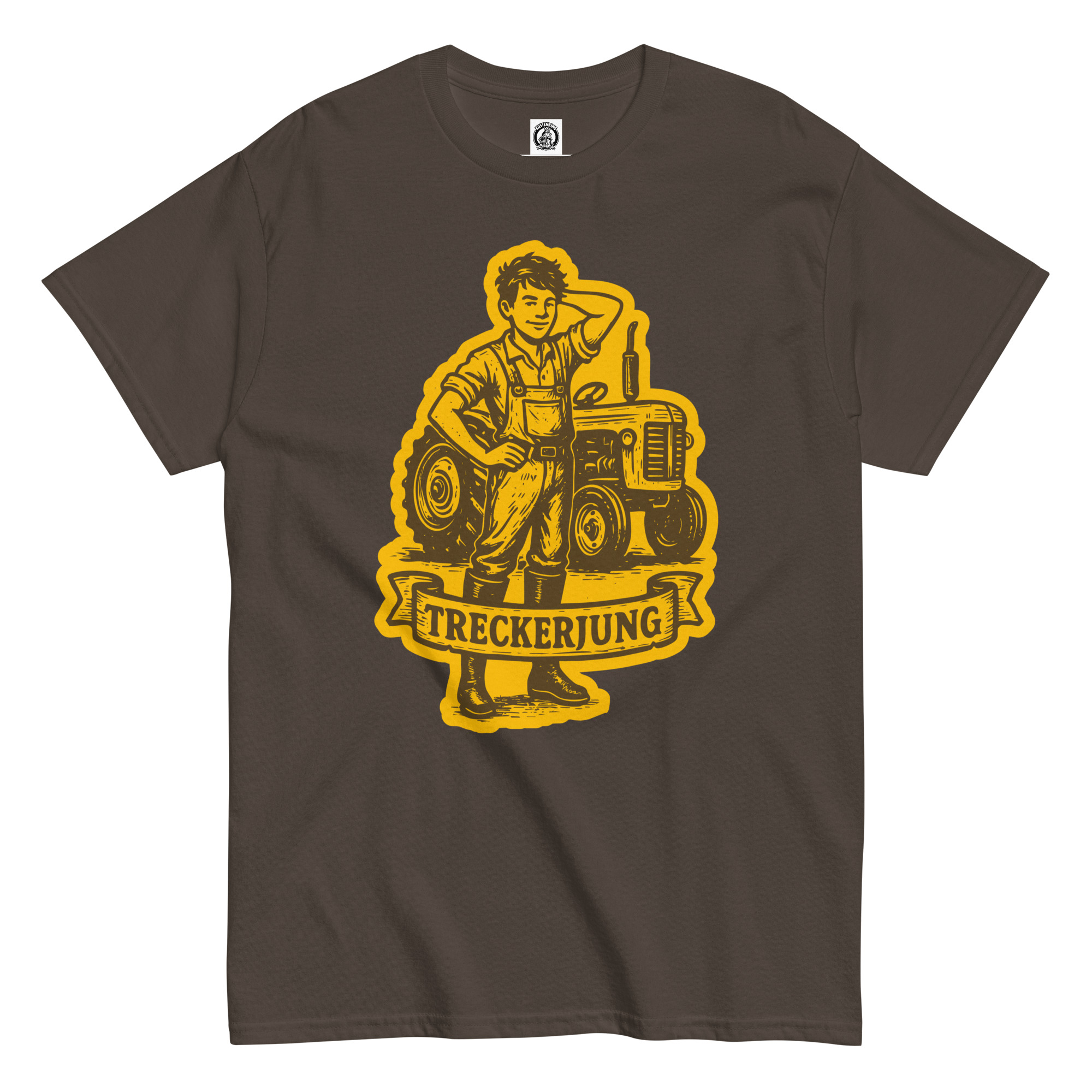 Treckerjung - Print in gelb-braun (Unisex T-Shirt)