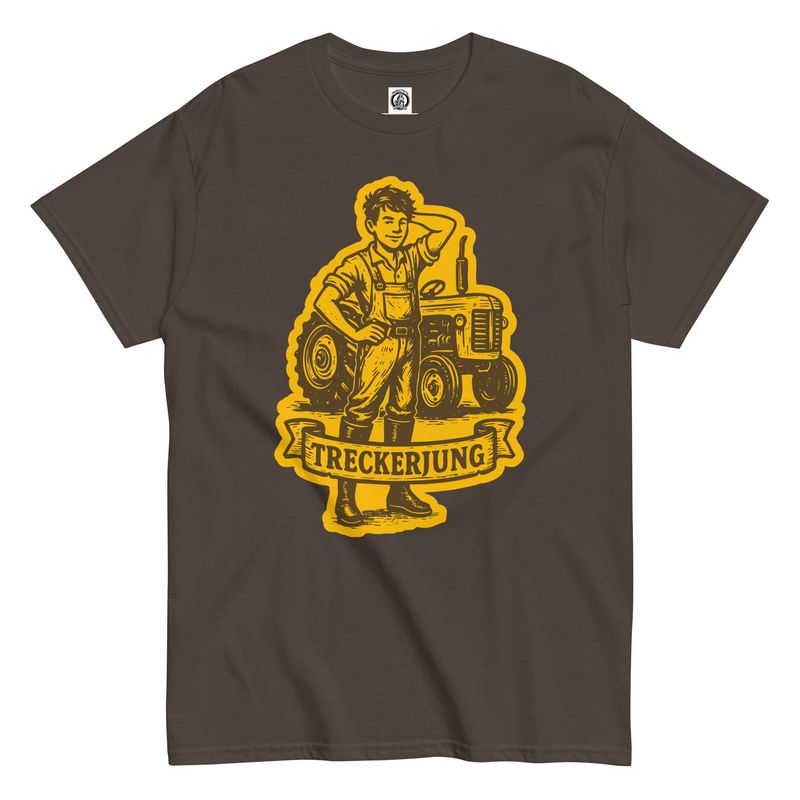 Treckerjung - Print in gelb-braun (Unisex T-Shirt)