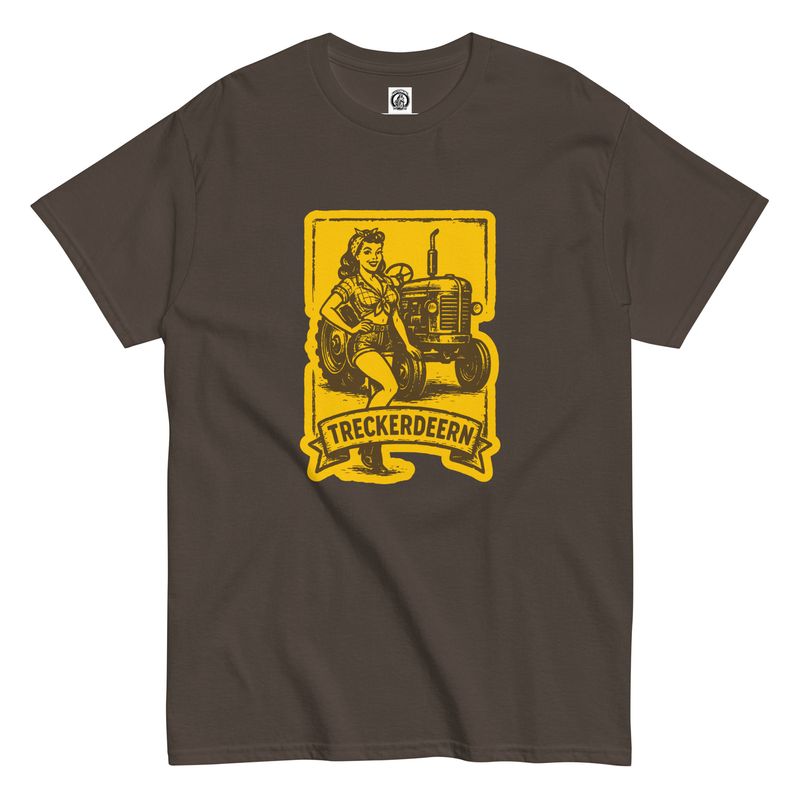 Treckerdeern - Print in gelb-braun (Unisex T-Shirt)