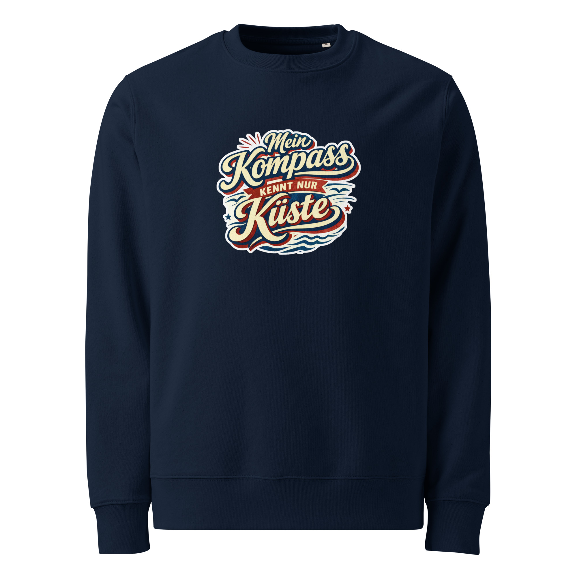 Mein Kompass kennt nur Küste (Unisex Bio-Pullover)