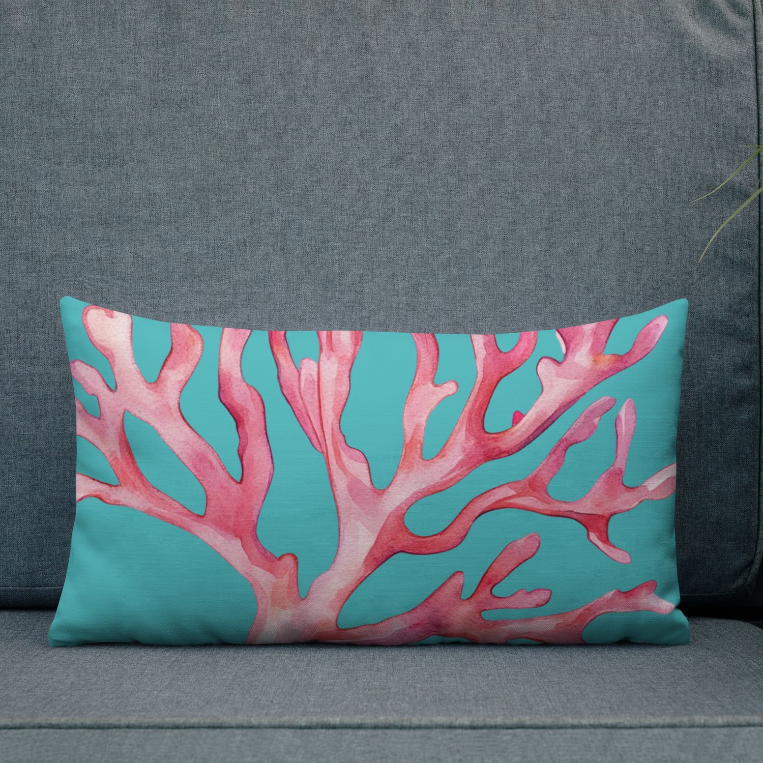 Coral - Premium-Kissen -Türkis Coral - Premium-Kissen -Türkis