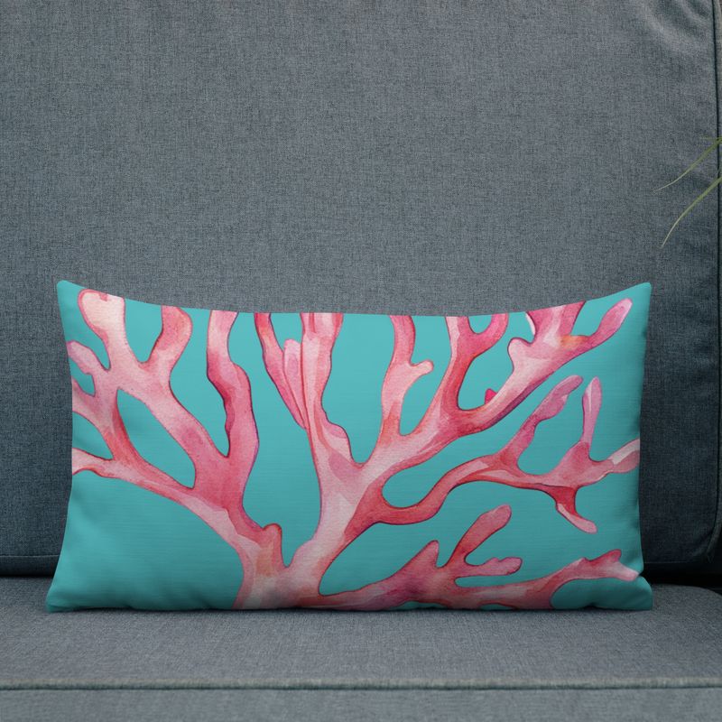 Coral - Premium-Kissen -Türkis Coral - Premium-Kissen -Türkis