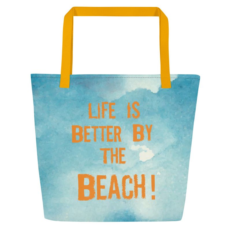 Life is better by the beach (Strandtasche groß)