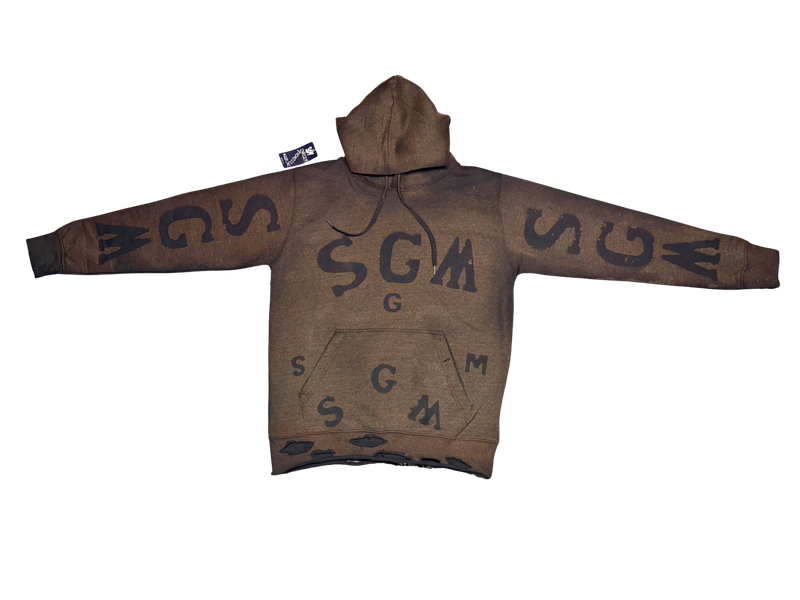 SGM BLACK & BLEACHED HOODIE